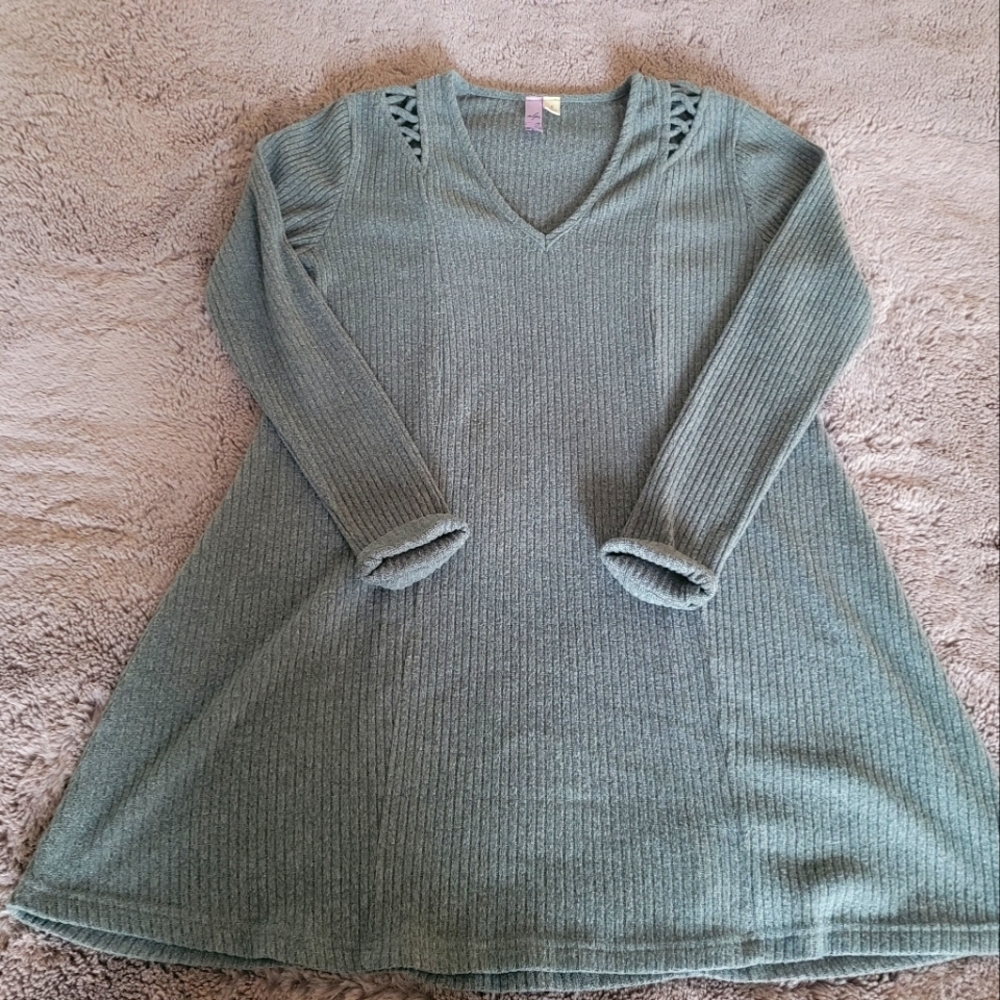 Francesca's green knit dress